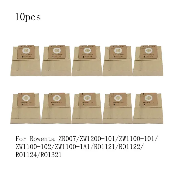 Sacs à poussière pour aspirateur RO1124/RO1131, 10 pièces, pour Rowenta ZW1100-101/ZW1200/RO1132/RO1