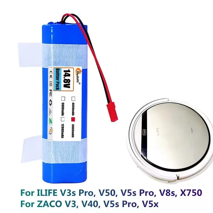 Batterie au Lithium 14.8V 12800mAh pour aspirateur Robot ILIFE V3s Pro V50 V5s Pro V8s V80 Max B5 Max S5 Pro X750