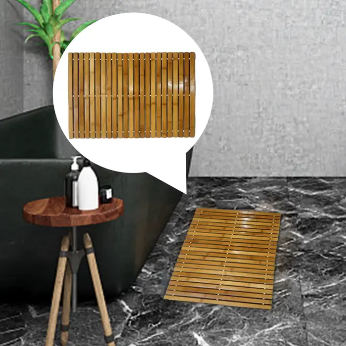 Tapis de bain en bois de bambou naturel