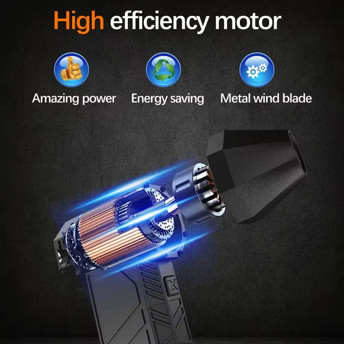Souffleur Air Puissant Portable 130000RPM 52m/s Moteur Brushless Batterie Rechargeable