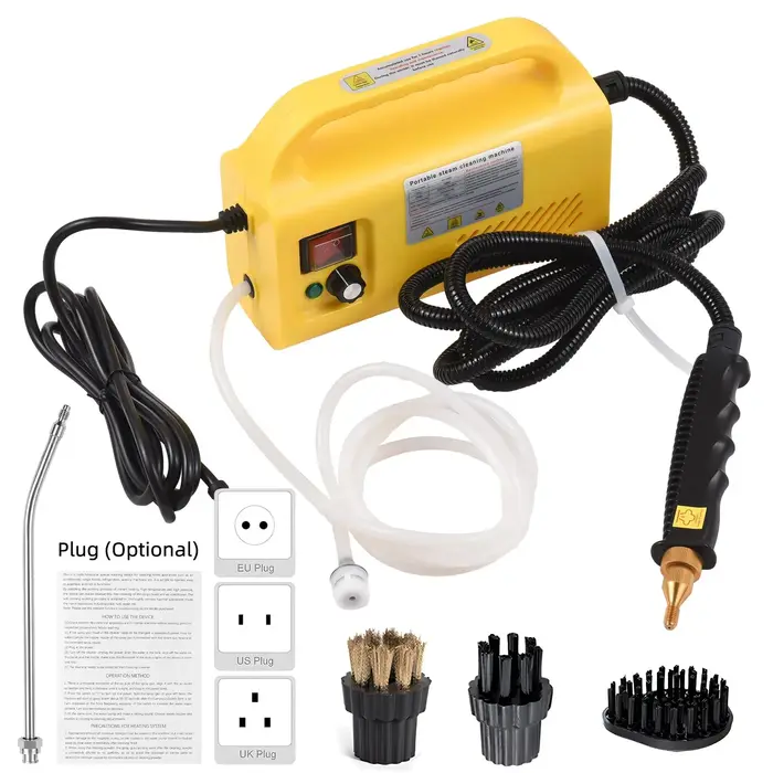 Nettoyeur vapeur électrique domestique 2600W, prise EU 220V, appareil de nettoyage portable à main pour voiture et cuisine avec brosse