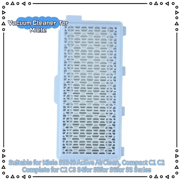 Filtres d'aspirateur compatibles avec les modèles Miele S8340 C1 C2 C3 S4 à S8 pour une filtration améliorée et un air propre