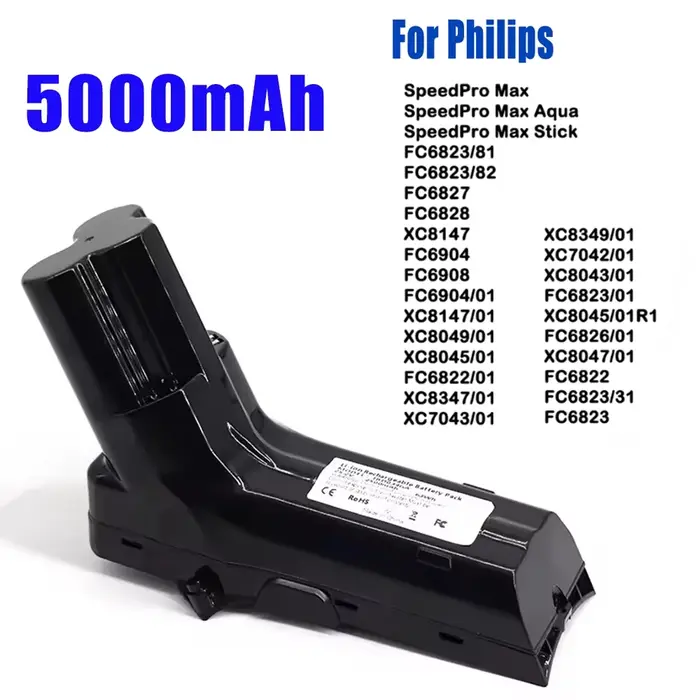 Batterie d'aspirateur 25.2V 5000mAh pour Philips SpeedPro Max,XC8147,XC8147/01,XC8045/01,XC7043/01,XC7042/01,FC6823/01 + outil