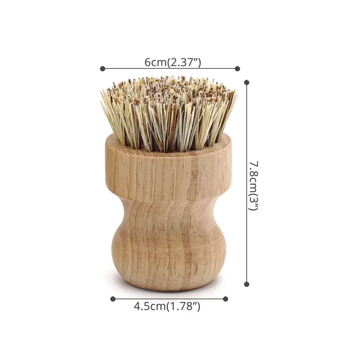 Leeseph Brosses à récurer la vaisselle en bambou, épurateurs de nettoyage en bois de cuisine pour laver la casserole/casserole en fonte, poils en sisal naturel
