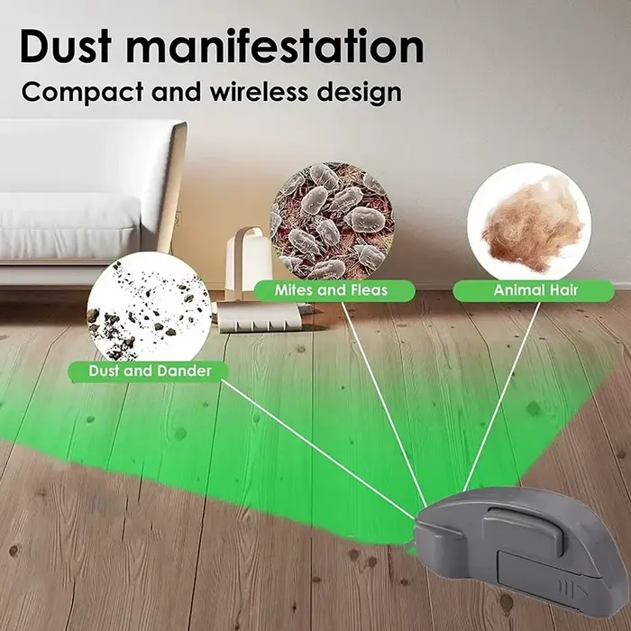 Aspirateur Laser lumières cachées poils d'animaux chats chien fourrure poussière affichage USB lampe à LED pièces d'aspirateur universelles ménage