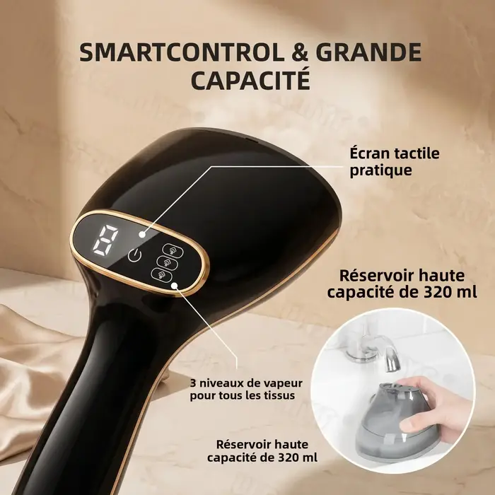 NOUVEAU Fer à vapeur portatif 1780W, générateur de vapeur chaude 320ML, défroisseur portable pour vêtements, idéal pour la maison et les voyages.