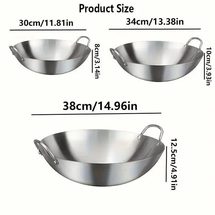 Grand Wok en acier inoxydable