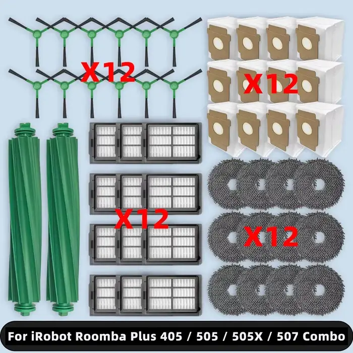Kits d'accessoires de pièces de rechange compatibles avec ( iRobot Roomba Plus 405 / 505 Combo )
