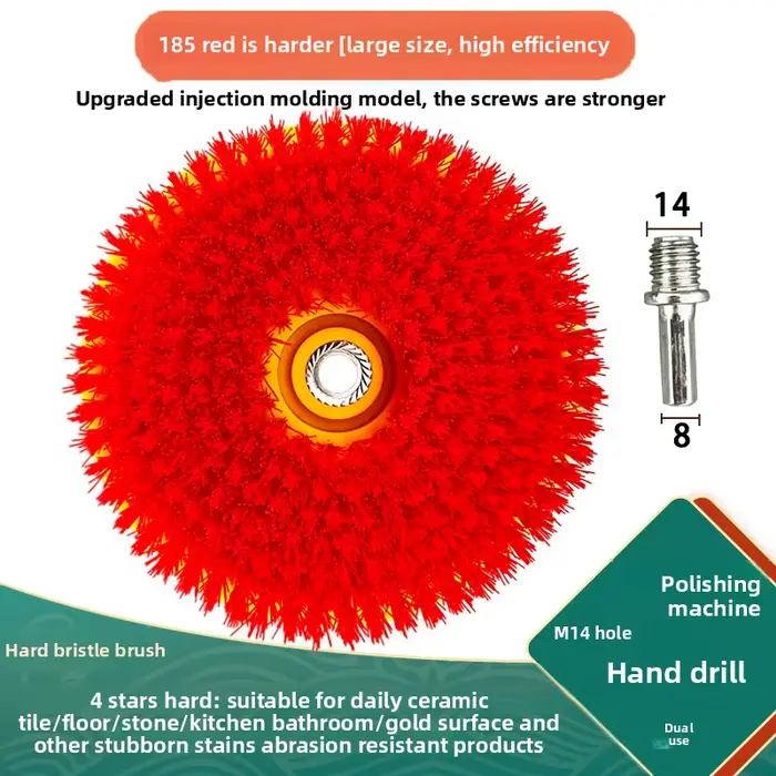 Brosse de nettoyage électrique pour carreaux de salle de bain, grande brosse à poils durs pour sols,