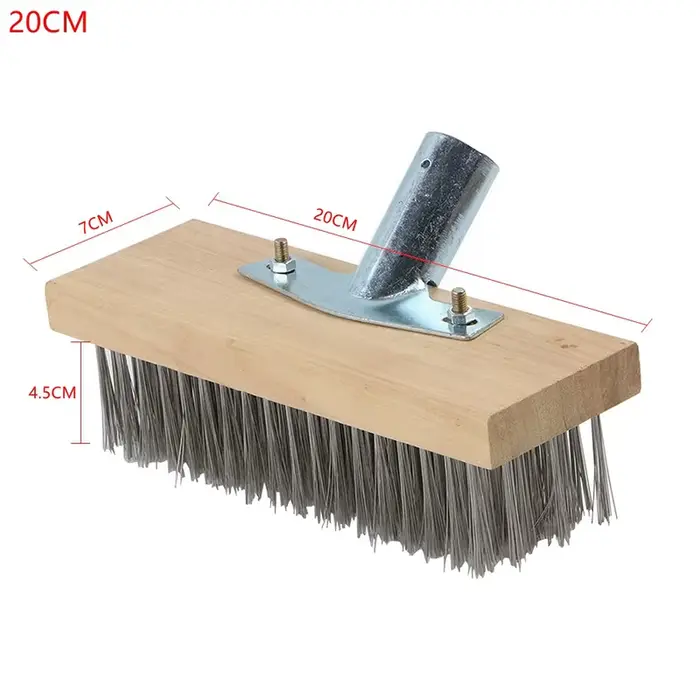Balai en fil d'acier inoxydable, brosse de balayage, nettoyeur de mousse de jardin, épurateur de cui