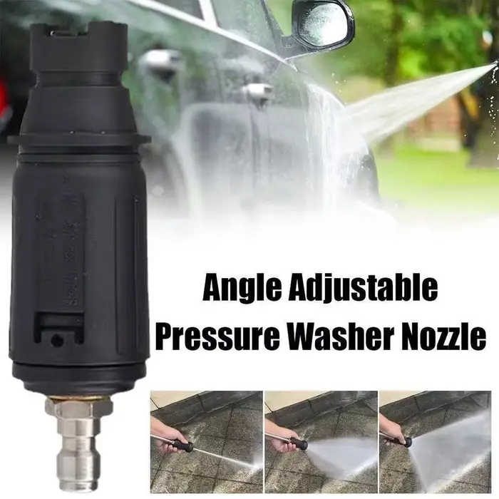 Buse de nettoyeur haute pression à angle réglable 3000 PSI - Pulvérisateur à connexion rapide 1/4'' pour le nettoyage de voitures et de jardins