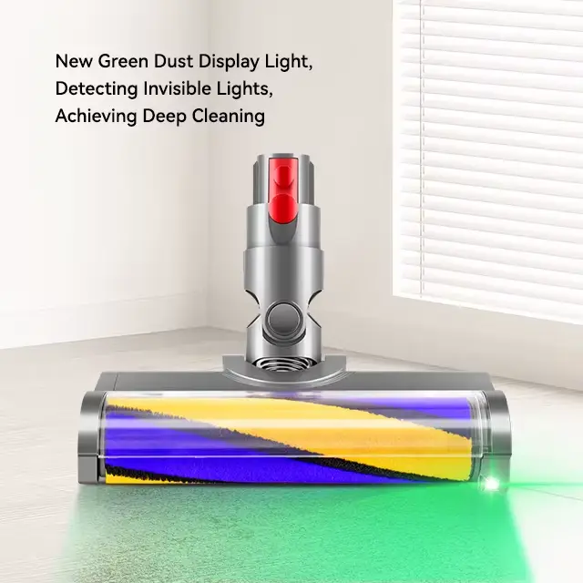 Tête de brosse souple améliorée pour aspirateurs sans fil Dyson V6 V7 V8 V10 V11 V15 V10 Slim V12 avec lumière LED verte pour la maison