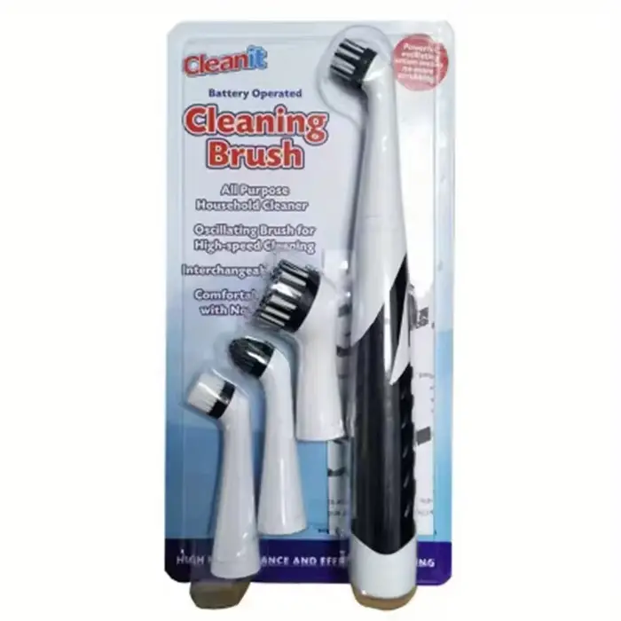 Outil de nettoyage de brosse penchée avec 4 brosses, brosse de nettoyage électrique multifonctionnel