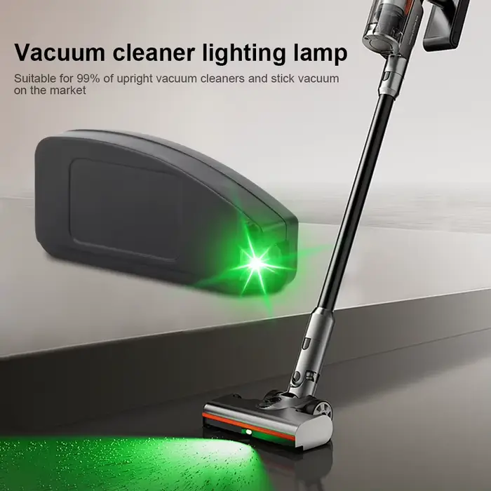 Lumière de détection de poussière pour aspirateur, avec fixation éclairée par LED verte, accessoires