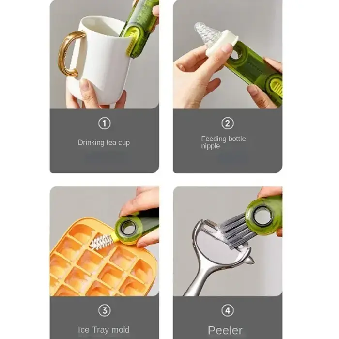 Brosse en silicone multi-usages pour couvercle de bouteille d'eau