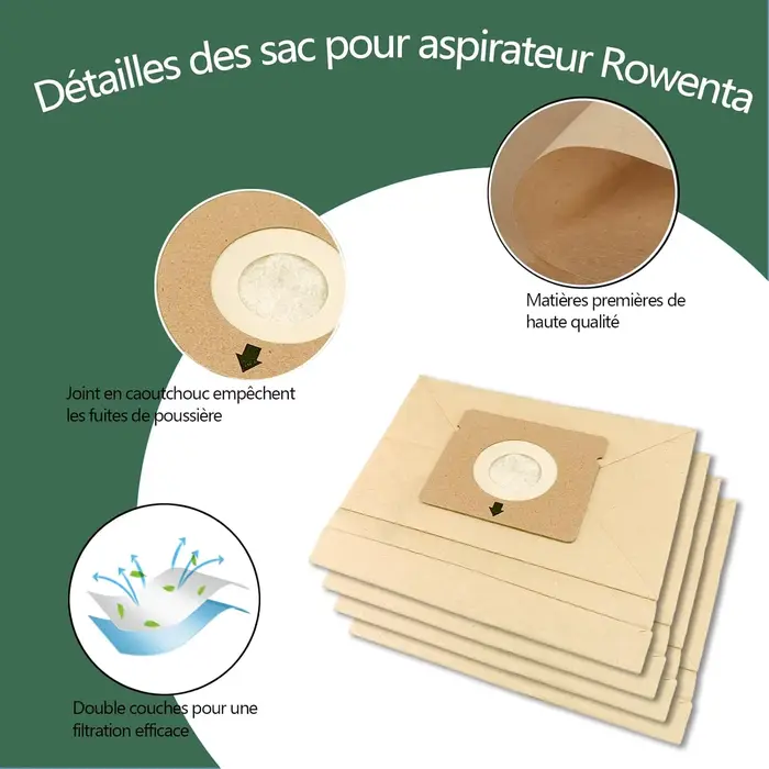 Sacs à poussière pour Rowenta ZR003901