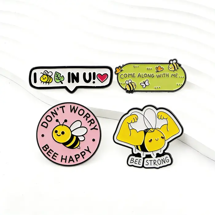 Broches en émail abeille mignonnes « Ne t'en fais pas