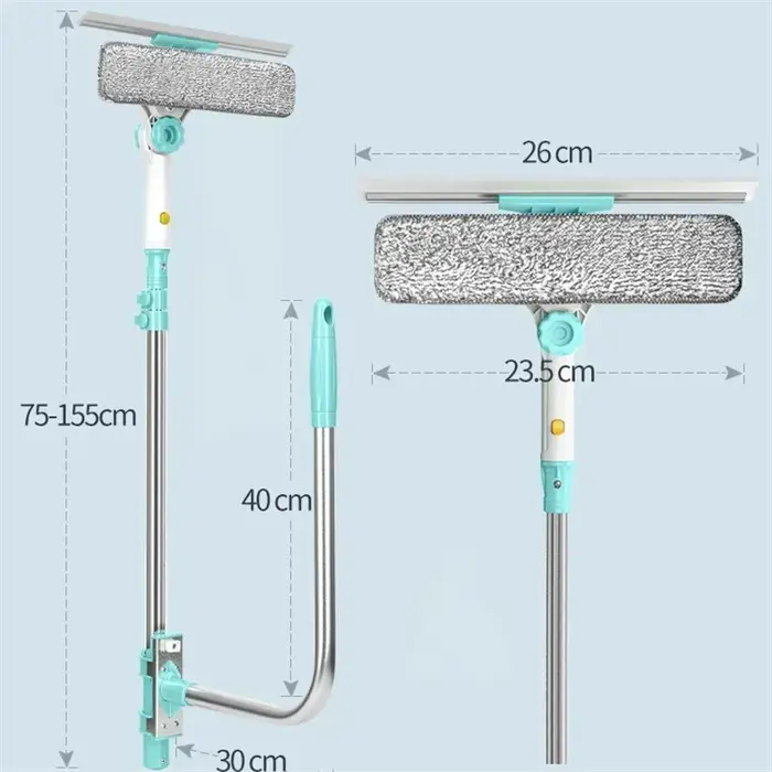 Brosse de nettoyage de vitres télescopique de grande hauteur améliorée