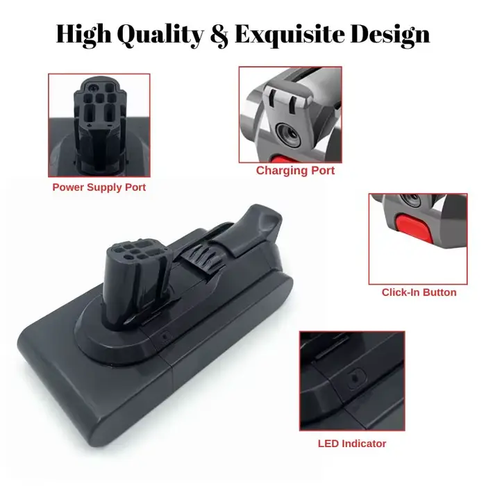 Pour Dyson V8 V10 V11 V12 12800mAh 21.6V/25.2V batterie de remplacement Dyson V8 aspirateur à main Dyson V11 batterie