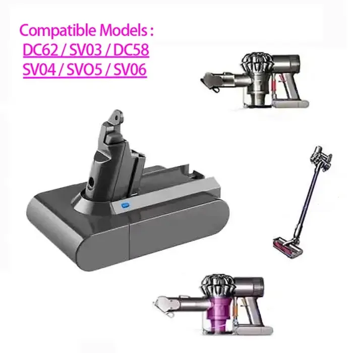 Batterie 12800mAh pour aspirateur Dyson V6, série DC62 SV03 SV09 DC58 21.6V