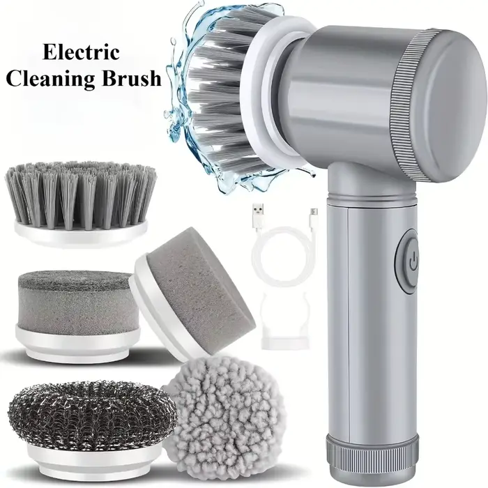 Brosse à récurer électrique 5 en 1, pour carrelage de salle de bains, baignoire, évier, épurateur él