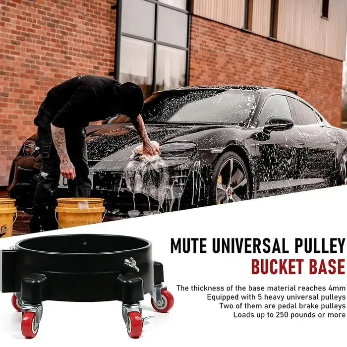 1 pièces seau roulant amovible Dolly 360 ° Kit de détail de roulette pivotante tournante avec plateau de rangement de