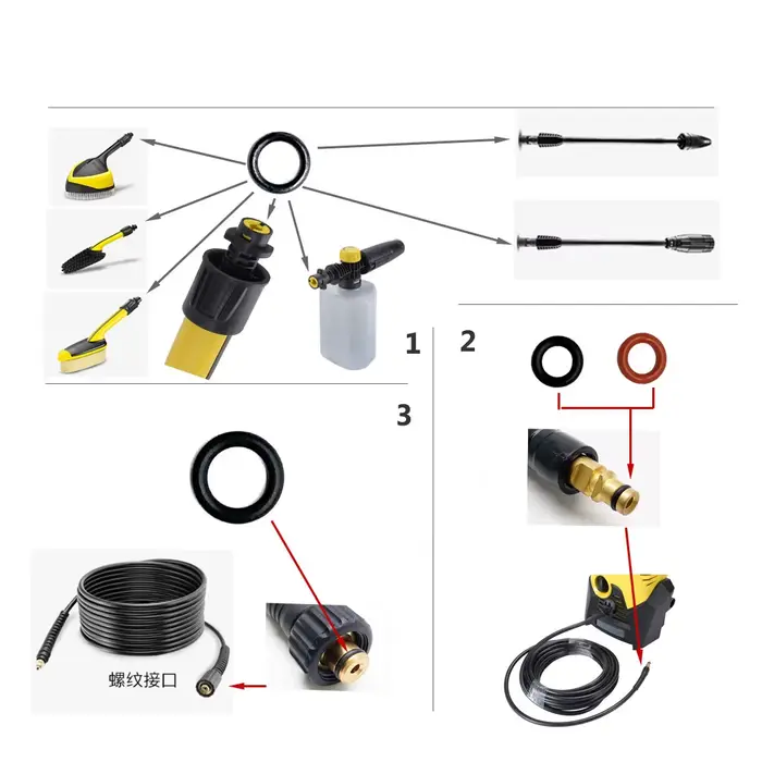20 joints toriques pour nettoyeur haute pression Karcher K2 K3 K4 K5 K6 K7