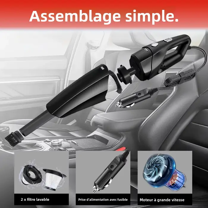 Mini aspirateur de voiture Portable filaire