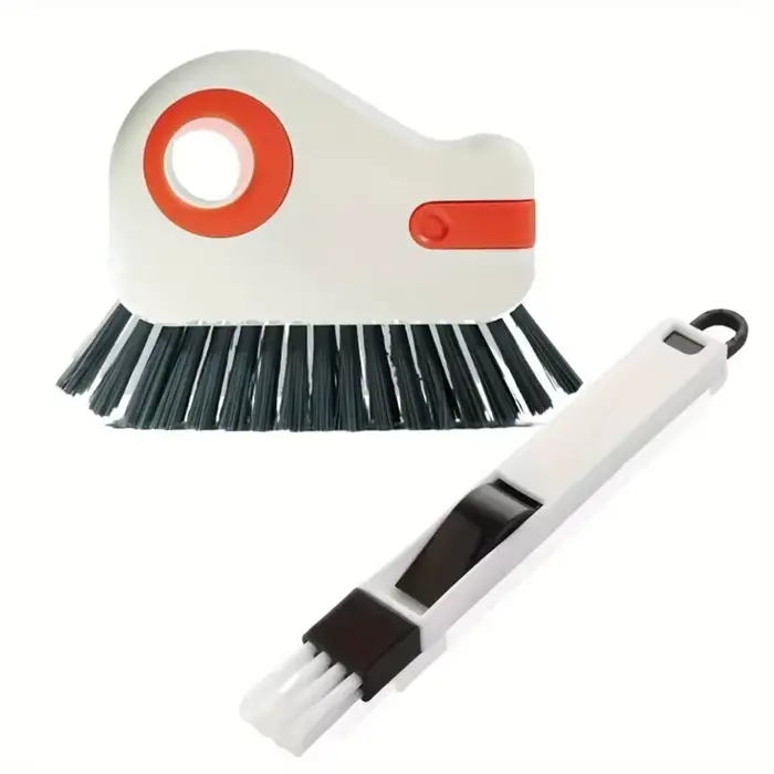 Brosse de nettoyage pour rails de fenêtre, ensemble de 2 pièces, nettoyeur d'angle pour verre, nettoyeur de joints de portes et fenêtres, nettoyeur en plastique pour salon, chambre, cuisine