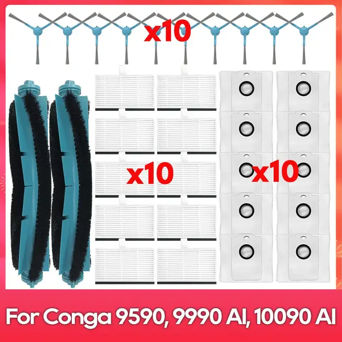 Compatible avec (Conga 9590 / 9990 / 10090 AI Spin Revolution Ultra Power Home) : Brosse principale