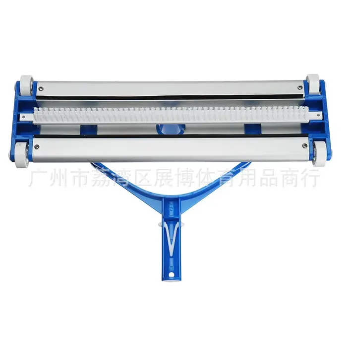 Accessoires de nettoyage de piscine : Tête d'aspiration de piscine tout aluminium de 14 et 18 pouces, bleue, lestée, avec brosse pour absorber la saleté
