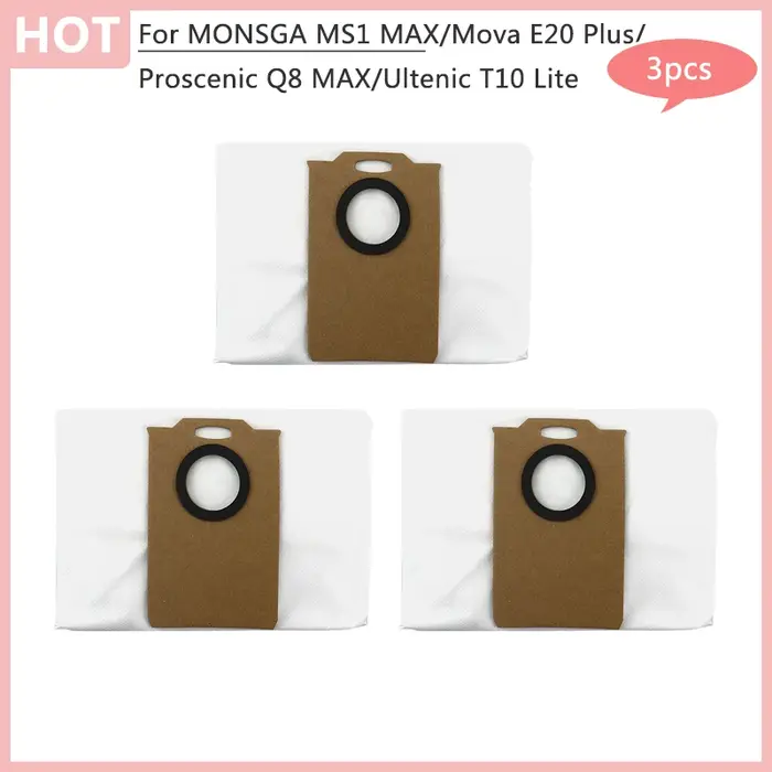 Sac à poussière pour aspirateur Robot de balayage MONSGA MS1 MAX / Proscenic Q8 MAX / Ultenic T10 Lite / Mova E20 Plus