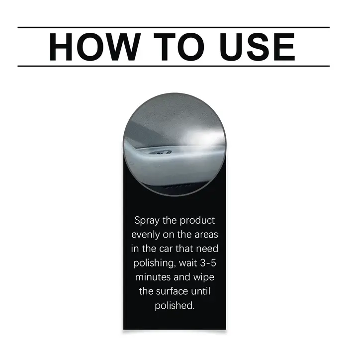 Nettoyant de polissage pour intérieur de voiture