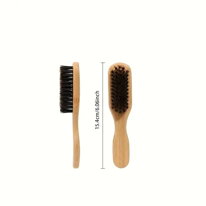 Brosse de nettoyage à poils de sanglier avec manche en bois