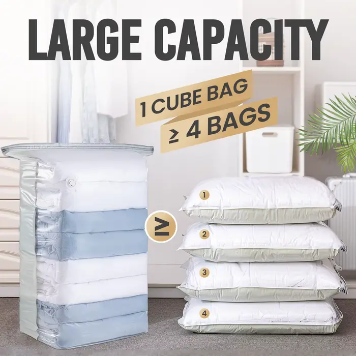 Sacs de rangement sous vide de voyage extra grands sans pompe