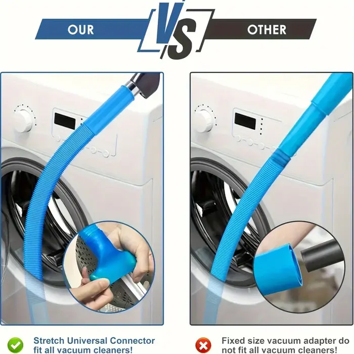 1 pièce d'accessoire de nettoyage pour tuyau d'échappement de sèche-linge bleu