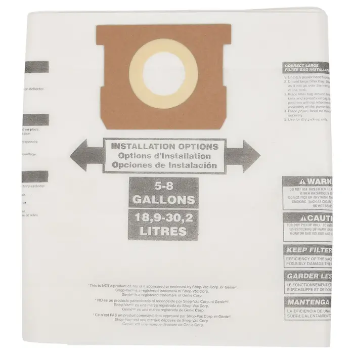 B15C 6 pièces sac à poussière sec universel 5 à 8 gallons aspirateurs pour magasin Vac 5-8
