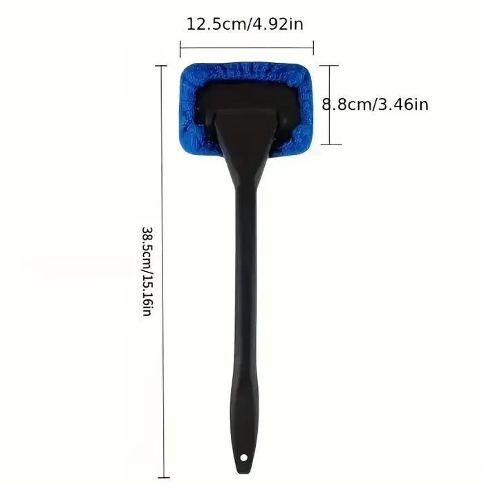 1-PC Car Window Cleaner Brush Kit with Long Handle for Windshield & Interior Cleaning