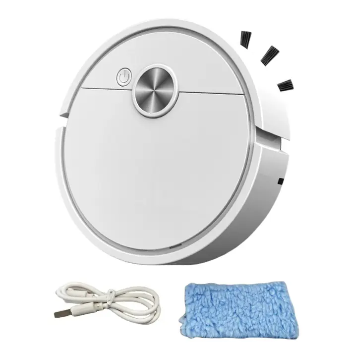 Mini aspirateur robot 3 en 1, machine de nettoyage intelligente légère, évitement automatique des obstacles pour poils d'animaux, sols durs et tapis