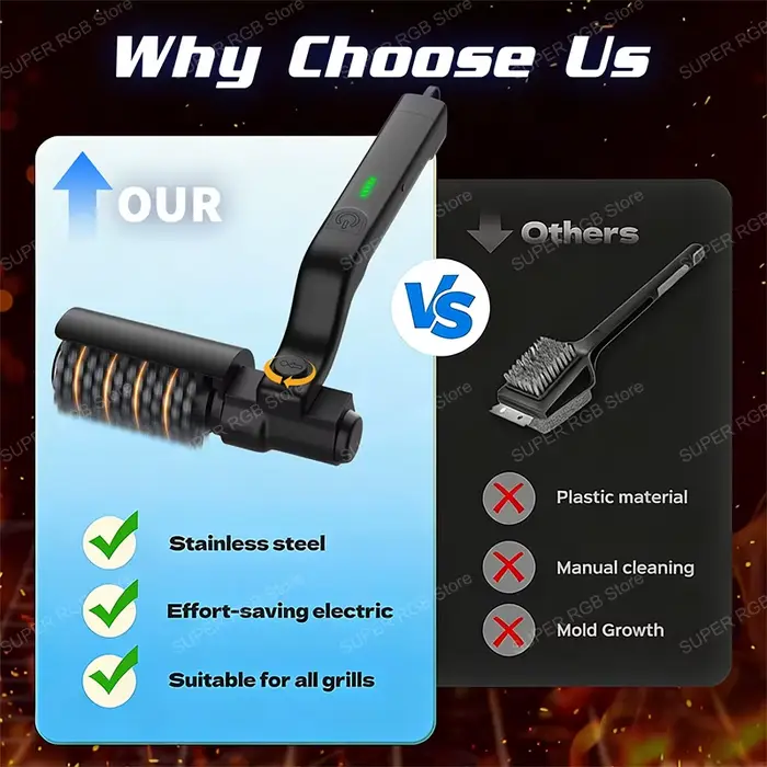 Brosse de nettoyage électrique pour barbecue