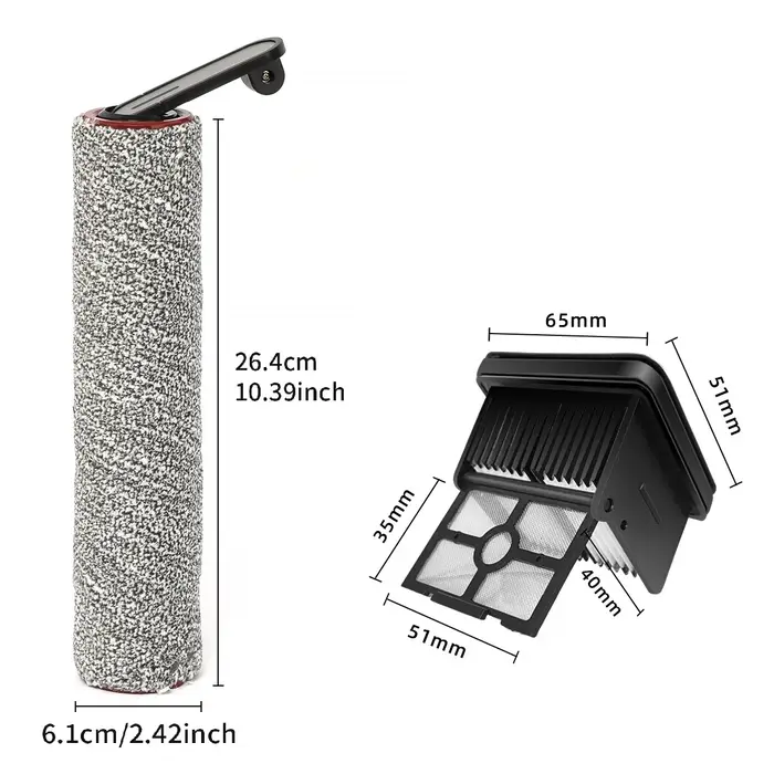 Rouleau brosse H12 Pro Ultra et filtre HEPA pour aspirateur eau et poussière Dreame H12 Pro FlexReach / H12 Pro Gen2 / H13 Pro