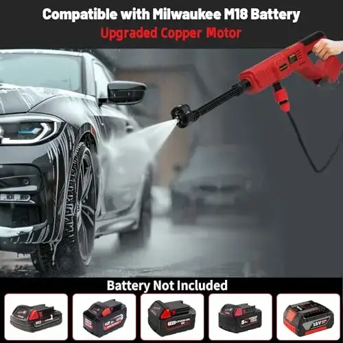 Nettoyeur haute pression multifonctionnel pour batterie Milwaukee 18V