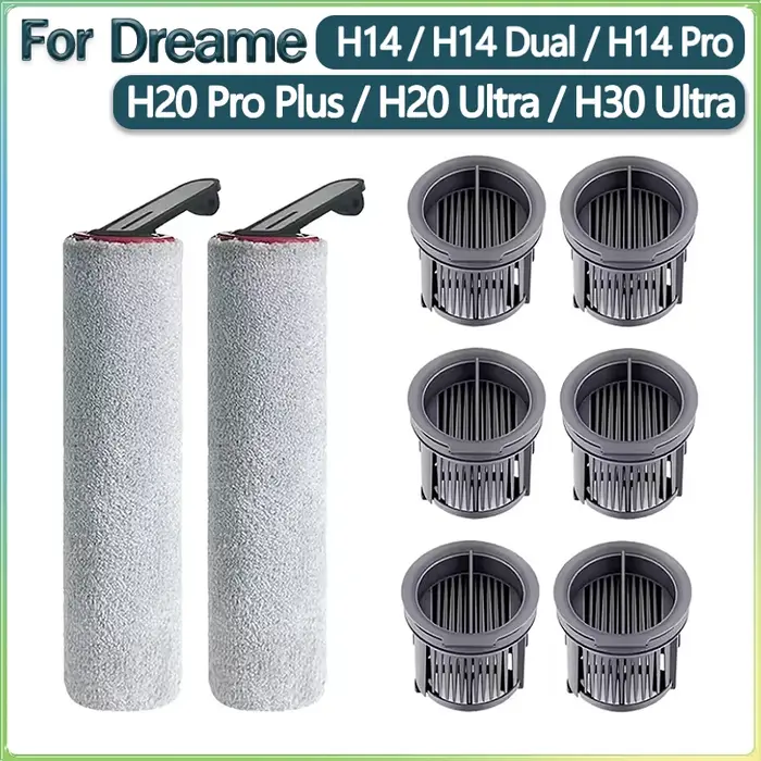 Accessoires pour aspirateur Dreame H14 Dual / H14 Pro / H14 / H20 Pro Plus / H20 Ultra / H30 Ultra : rouleau et filtre HEPA