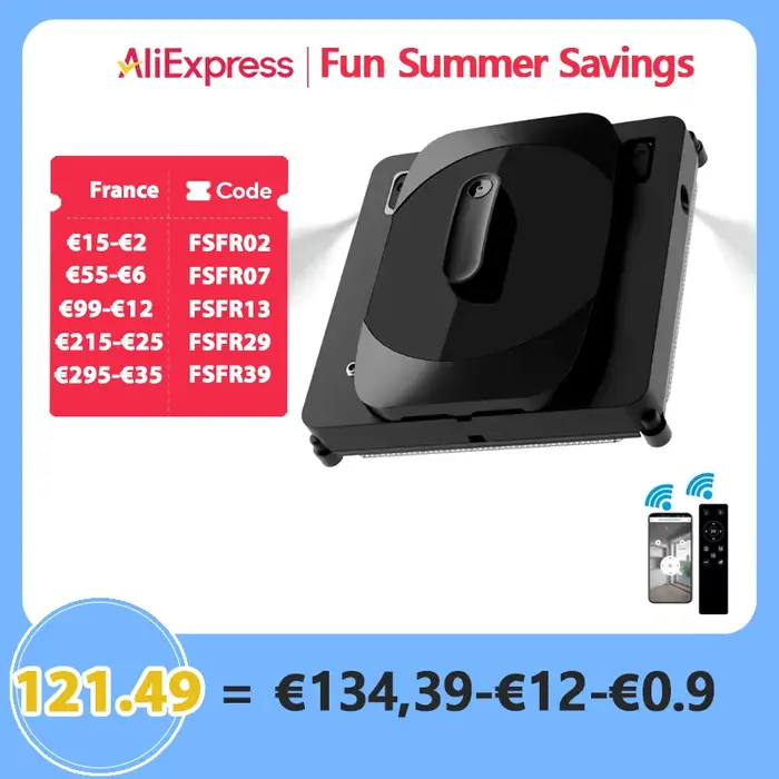 Robot nettoyeur de vitres Purerobo W-S8S intelligent avec application et télécommande Robot d'eau automatique nettoyeur de vitres Robot de nettoyage de vitres