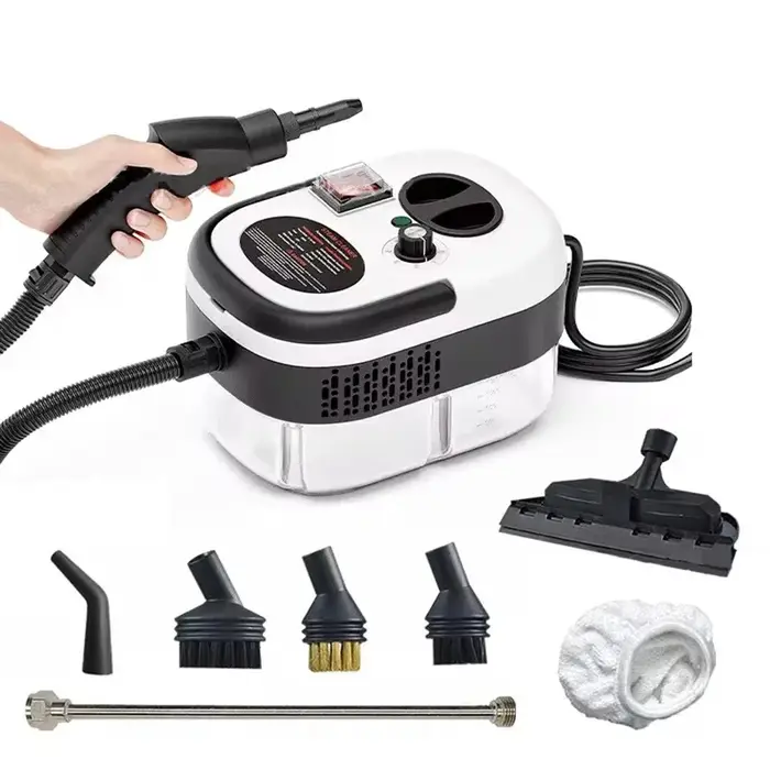 Nettoyeur vapeur portable à main, machine de nettoyage à vapeur pressurisée à haute température avec têtes de brosse pour voiture et cuisine