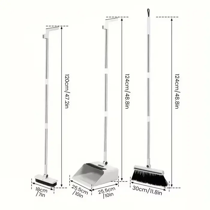 Kit de nettoyage domestique trois en un : balai à poils souples