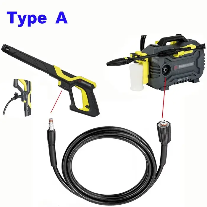 Tuyau de pistolet pour Lance de lavage pour adaptateur d'outils Parkside/connecteur de buses de prêt tuyau rapide Lance de pistolet de lavage à haute pression