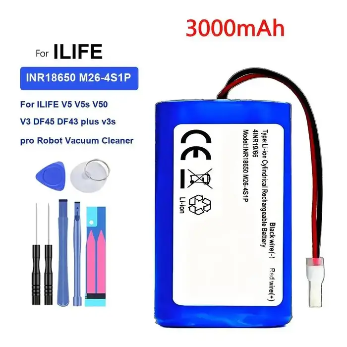 Batterie de robot aspirateur léger 3000mAh INR18650 M26-4S1P pour Ilife V5 V5s V50 V3 DF45 DF43 Plus v3s Pro