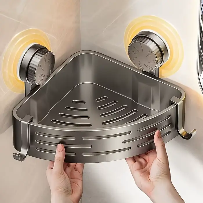 Support de salle de bain à ventouse peu encombrant