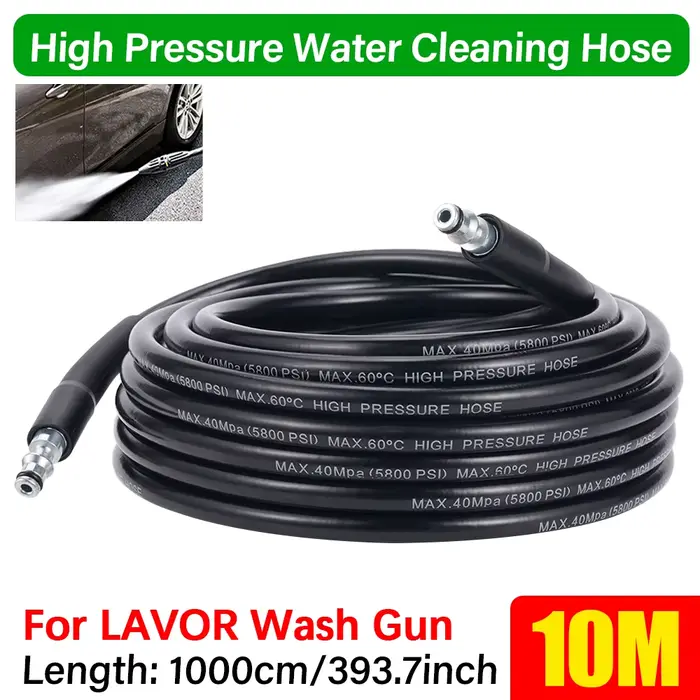 Tuyau de laveuse haute pression 10M, tuyau d'extension 5800 Psi pour nettoyeur haute pression Lavor,